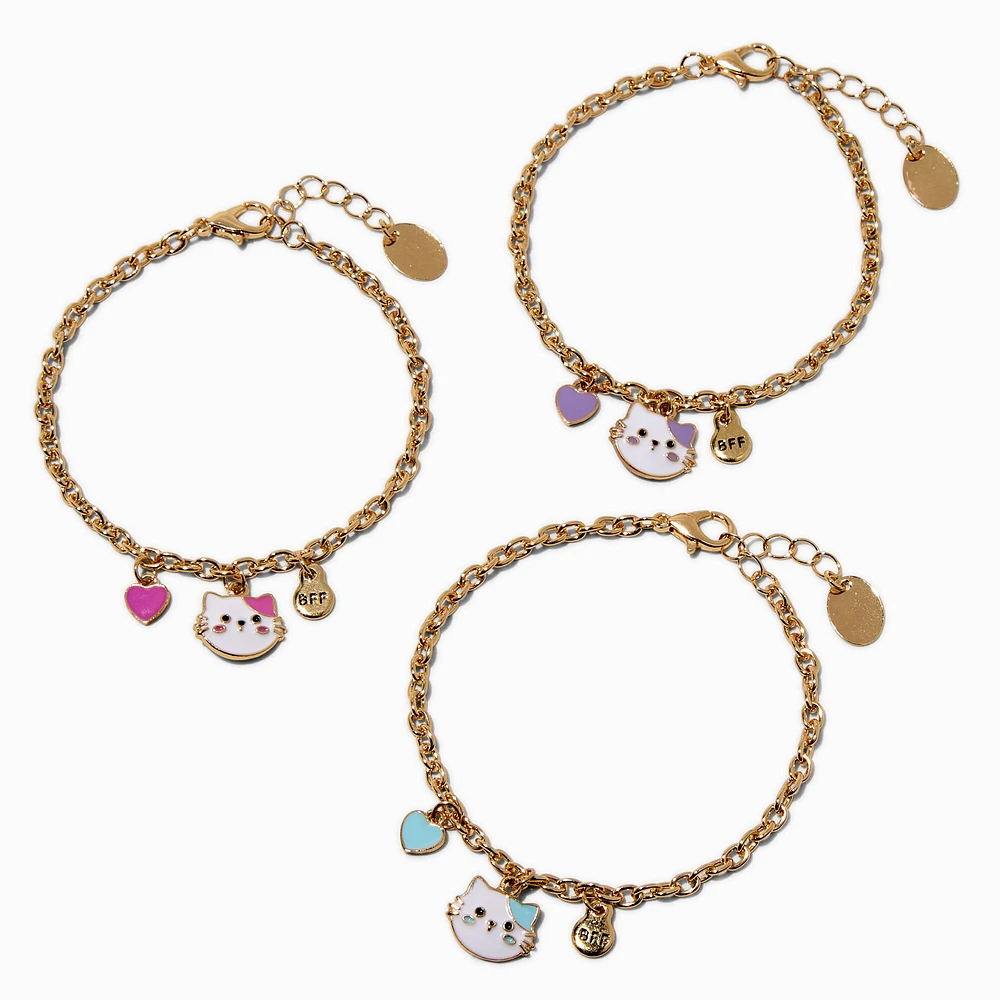 Best Friends Cat Charm Bracelets - 3 Pack