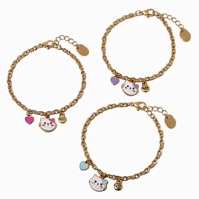 Best Friends Cat Charm Bracelets - 3 Pack
