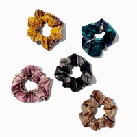 Plaid Mixed Hair Scrunchies - 5 Pack