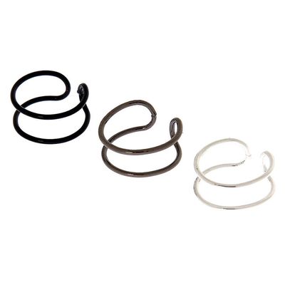 Mixed Metal Wire Ear Cuffs - 3 Pack