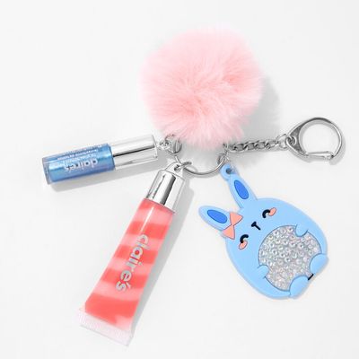 Blue Bunny Lip Gloss Keychain