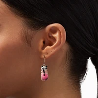Pink Boba Tea Panda 1.5" Drop Earrings