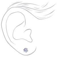 Silver Cubic Zirconia Round Stud Earrings - 3MM, 4MM, 5MM