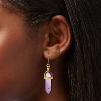 Purple Glow in the Dark Mystical Gem Drop Earrings