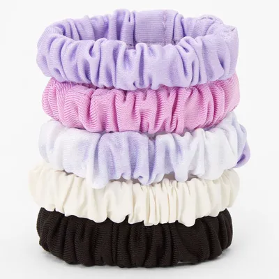 Ribbed Knit Hair Scrunchies - 5 Pack