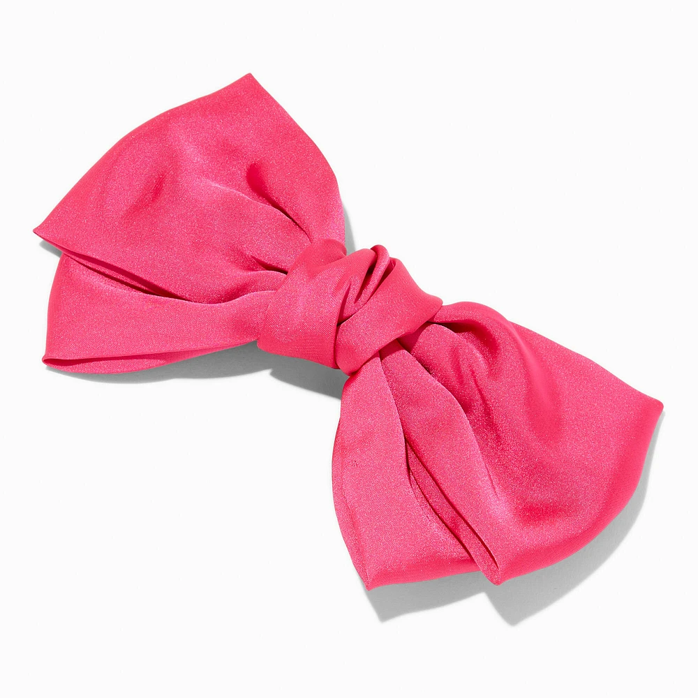 Fuchsia Pink Large 80s Hair Bow Clip