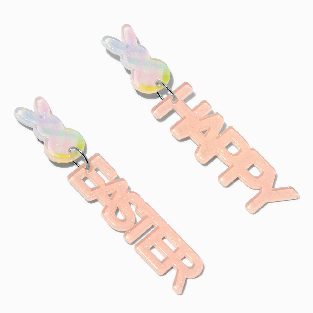 Happy Easter Glitter Drop Earrings