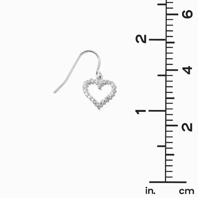 Gold 1.5 Embellished Crystal Heart Drop Earrings