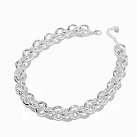 Silver-tone Chunky Round Chain Necklace