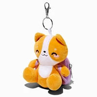 Corgi Pink Boba Mini Backpack Keychain