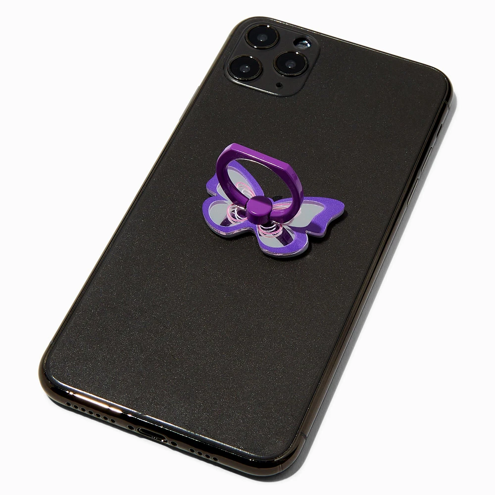 Purple Butterfly Phone Ring Stand