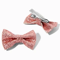 Claire's Club Glitter Bow Hair Clips - 6 Pack