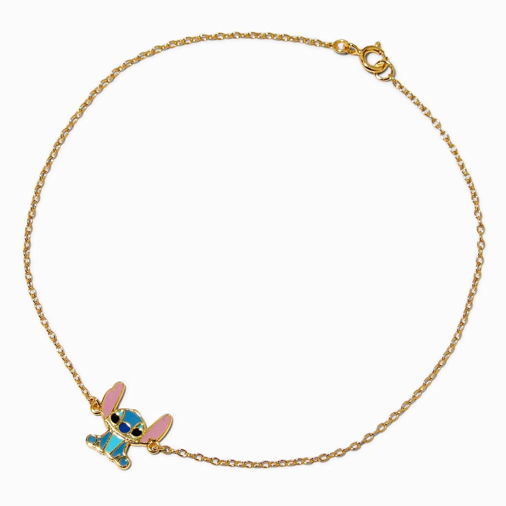 Disney Stitch Gold-tone Sterling Silver Anklet