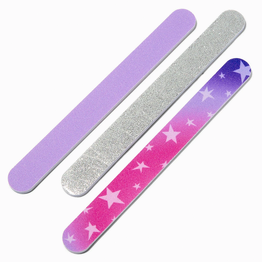 Star & Holographic Nail File Set - 3 Pack