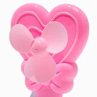 Pink Heart Hand Crank Fan