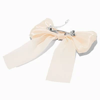 Ivory Sheer Bow Hair Clip