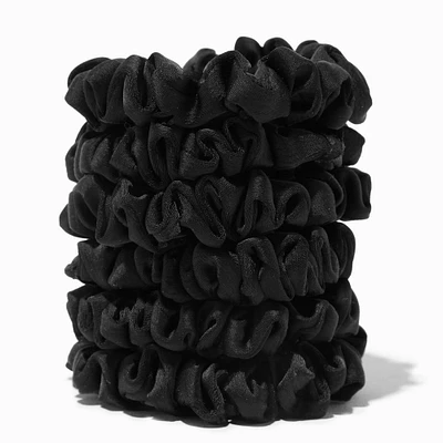 Black Skinny Silky Hair Scrunchies - 6 Pack