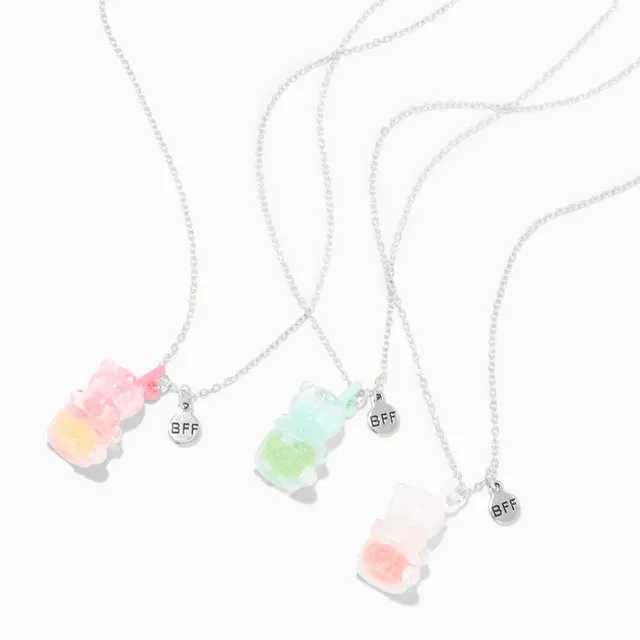 Best Friends Gummy Bear Pendant Necklaces - 3 Pack