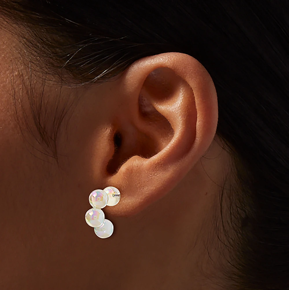 Clear Lucite Bubble Hoop Earrings