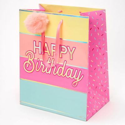 Medium Happy Birthday Gift Bag - Pink