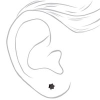 Black Cubic Zirconia Round Stud Earrings - 3MM, 4MM, 5MM