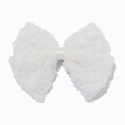 Claire's Club White Rose Hair Bow Clip