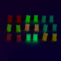 Neon Glow in the Dark Gummy Bears® Stud Earrings - 9 Pack