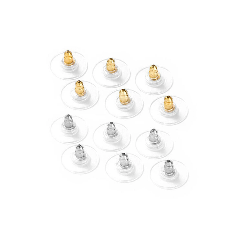 Mixed Metal Supportive Earring Backs - 12 Pack