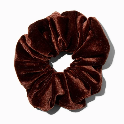 Brown Medium Velvet Hair Scrunchie