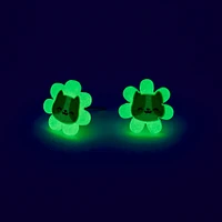 Glow in the Dark Flower Cat Stud Earrings