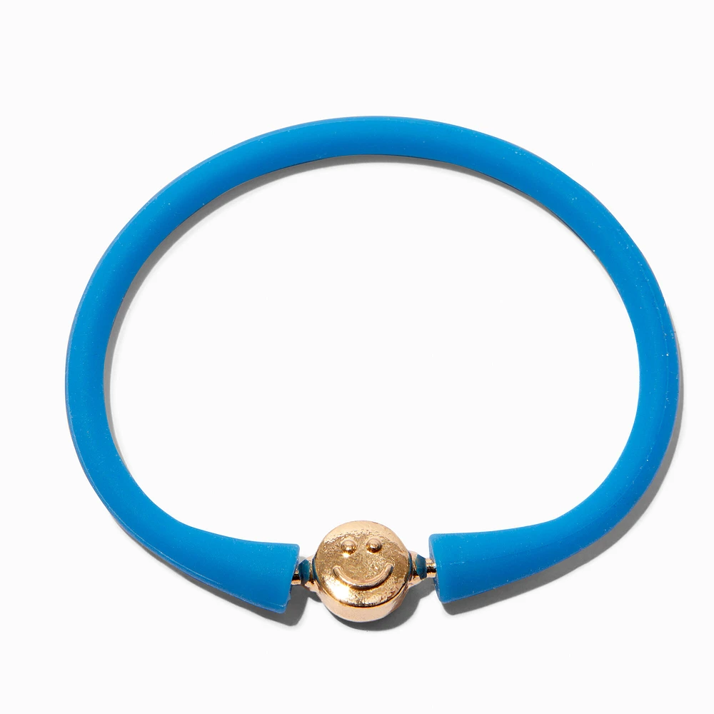 Blue Happy Face Silicone Bracelet