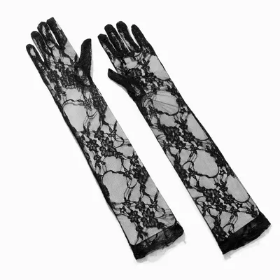 Black Lace Long Gloves