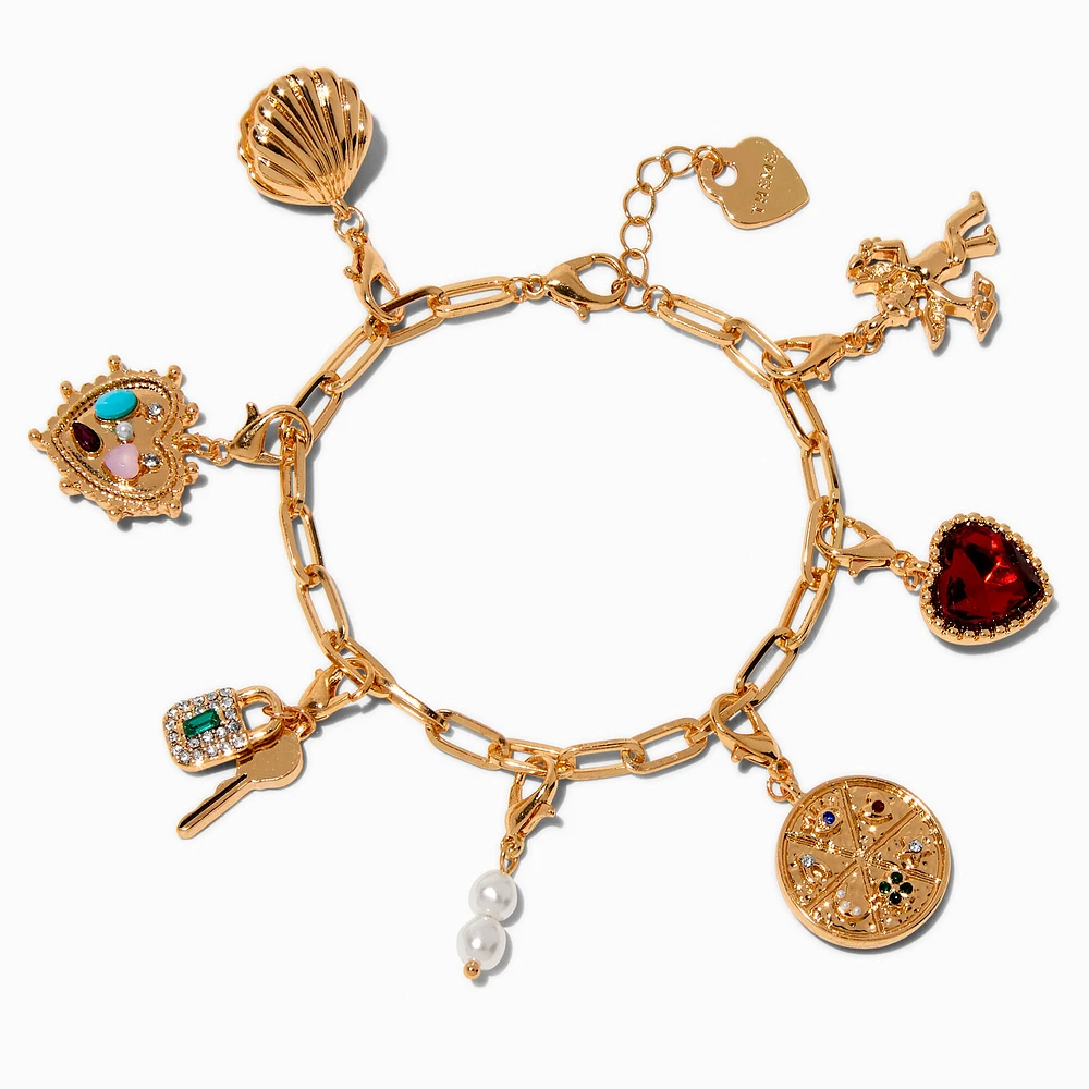 T H E M E x Claire's Gold-tone Gem Charm Bracelet