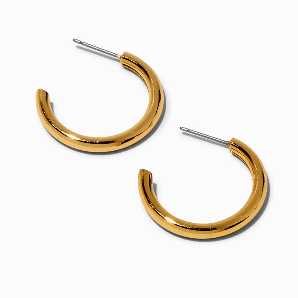 LARGE GOLD SPINE HOOPS EARRINGS