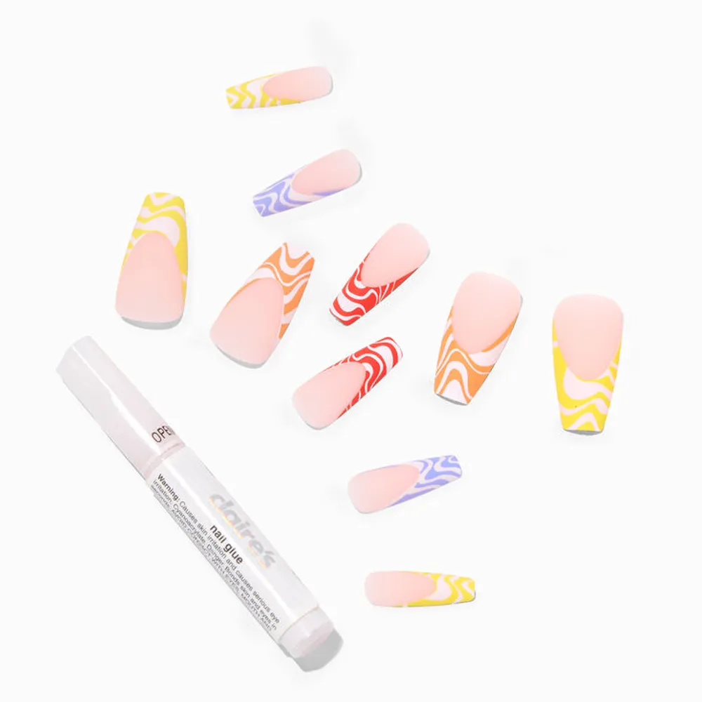 Funky lipstick shape acrylic nails | Acrylic nail shapes, Gel nails shape, Lipstick  nails design
