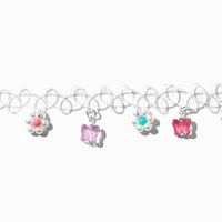 Butterflies & Flowers Tattoo Choker Necklace