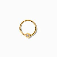 18k Gold Plated Titanium 20G Ball Hoop Nose Ring