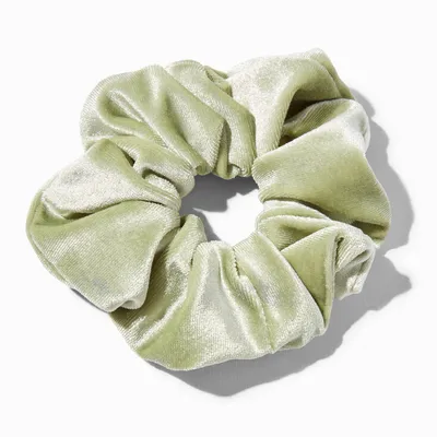 Sage Green Medium Velvet Hair Scrunchie