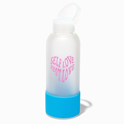 Self Love Frosted Glass Water Bottle