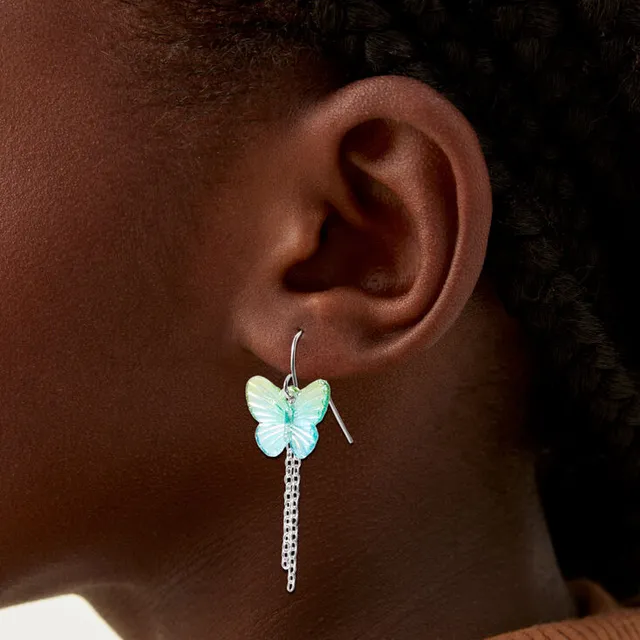 Gold 1.5 Butterfly Drop Earrings