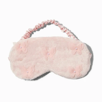 Pink Butterfly Plush Sleeping Mask