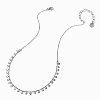 Silver-tone Bead & Disk Confetti Chain Necklace