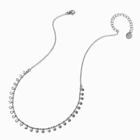 Silver-tone Bead & Disk Confetti Chain Necklace