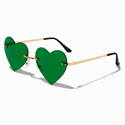 St. Patrick's Day Green Heart Sunglasses