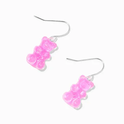 Silver 0.5" Gummy Bears® Drop Earrings - Purple