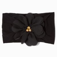 Claire's Club Chiffon Flower Headwrap - Black