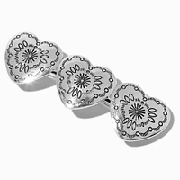 Silver-tone Cowgirl Heart Hair Barrette Clip