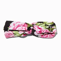 Pink & Black Rose Twisted Headwrap