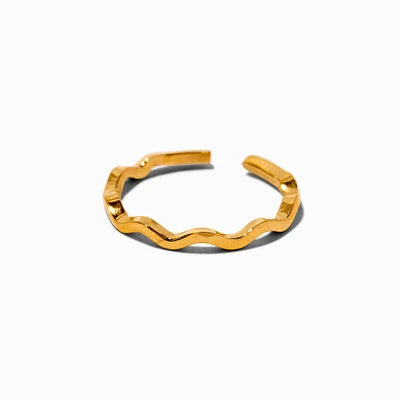 Gold-tone Stainless Steel Squiggly Toe Ring