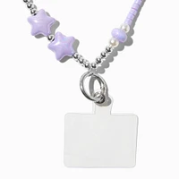 Purple Star Beaded Phone Wrist Strap